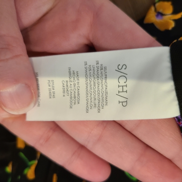 Cabi Black Floral Mesh Stretch Wrap Dress Size Small - Picture 10 of 10